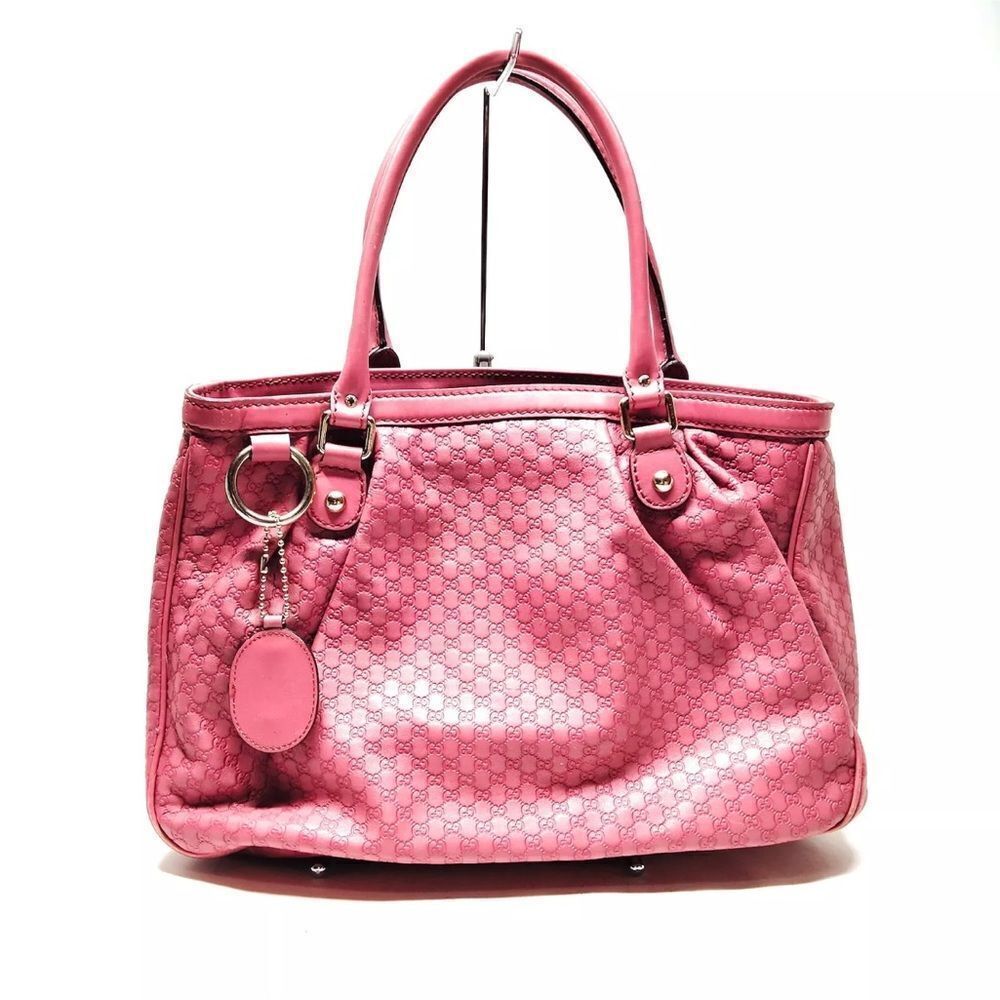 Auth Gucci Rose Pink Microguccisima Leather Tote Sukey Two-Way Satchel